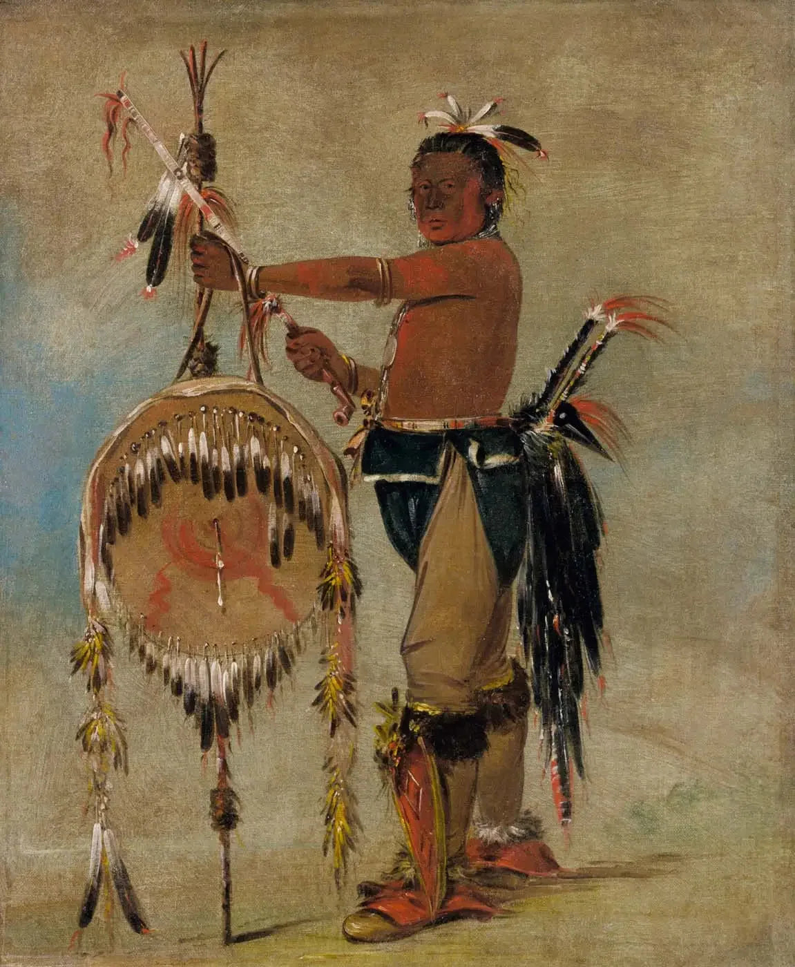 Pash-ee-pa-hó, Petit Chef Poignardant, un Vénérable Chef Sauk - George Catlin image 1 copie de tableau peinte à la main