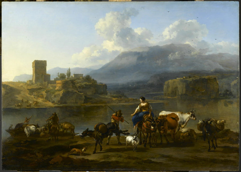 Le Passage du bac - Nicolaes Pietersz. Berchem