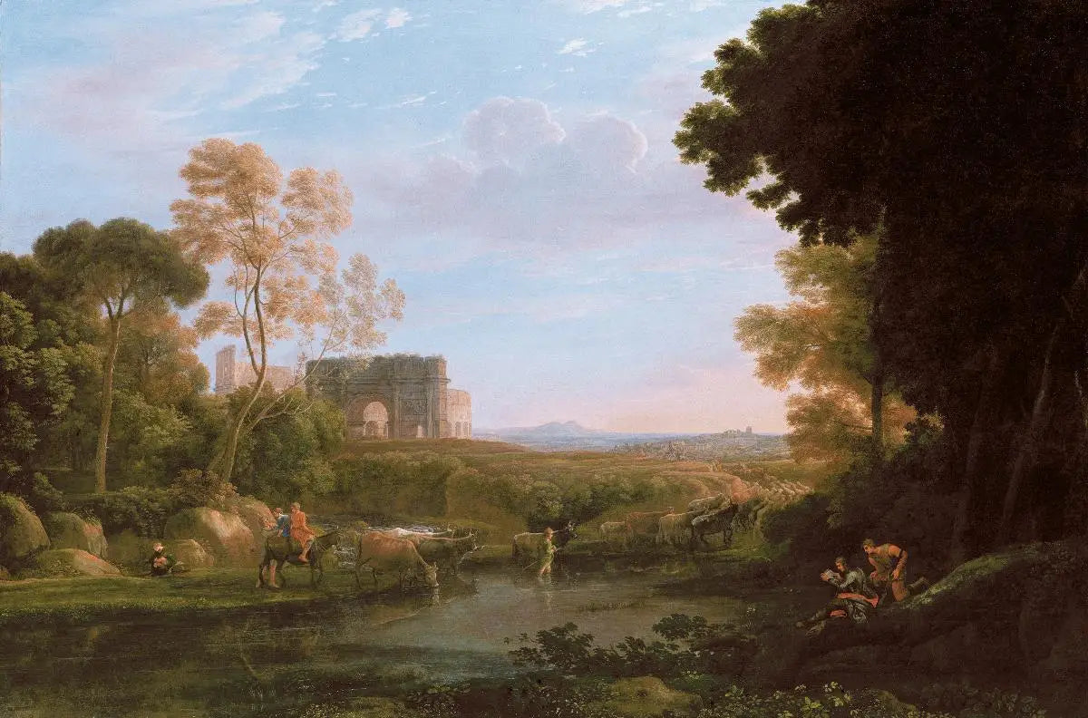 Pastorale avec l'Arc de Constantin - Claude Lorrain image 1 copie de tableau peinte à la main
