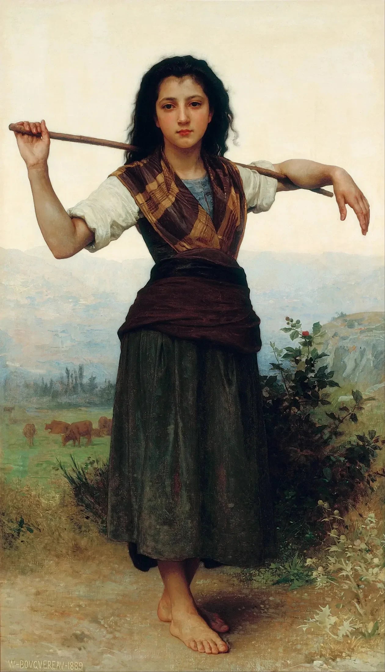 Pastourelle - Bouguereau image 1 copie peinte à la main à l’huile