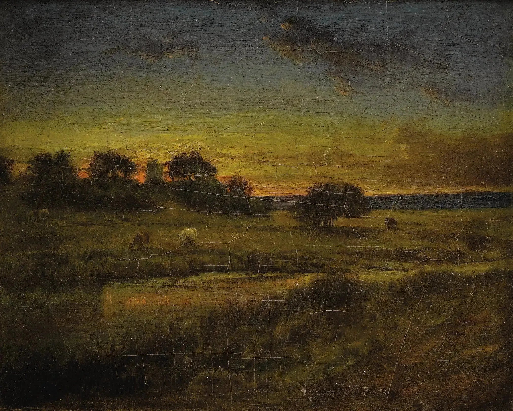 Pâturage à l'aube - George Inness image 1 tableau peint à l’huile sur toile