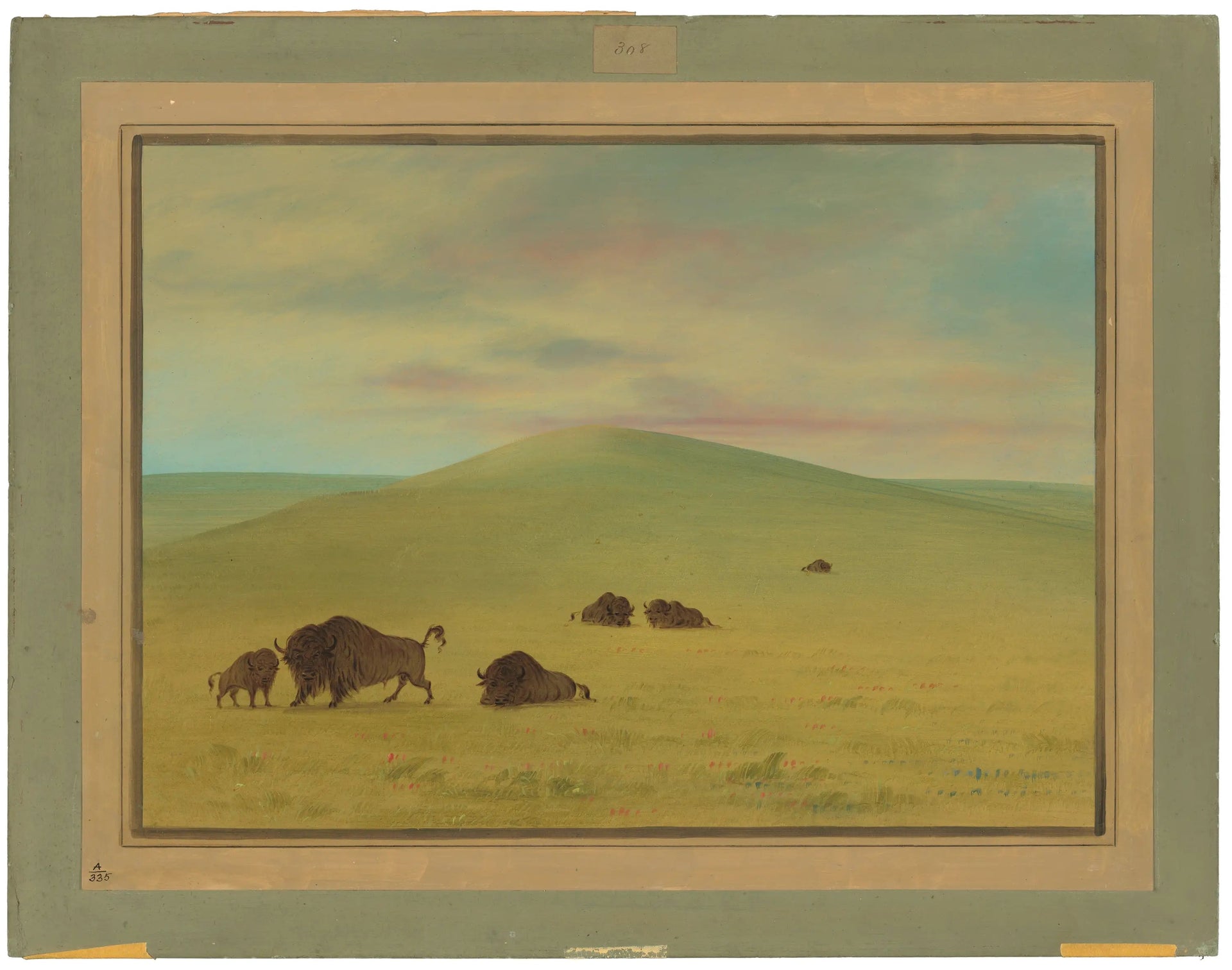 Pâturage américain - Prairies de la Platte - George Catlin image 1 reproduction de peinture à l’huile