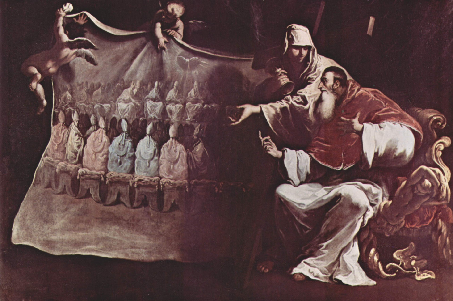 Paul III inspiré par la Foi pour convoquer le Concile de Trente - Sebastiano Ricci image 1 reproduction d’œuvre d’art à l’huile