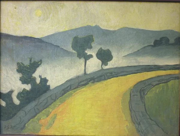 Route dorée. (châssis) Route de Châteauneuf-du-Faou. Le chemin jaune, Châteauneuf-du-Faou - Paul Sérusier