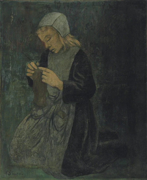 Jeune bretonne tricotant - Paul Sérusier