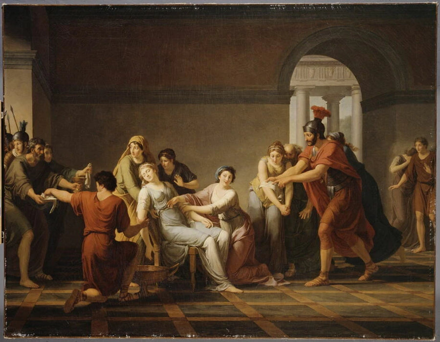 Pauline, femme de Sénèque, rappelée à la vie - Jean Joseph Taillasson