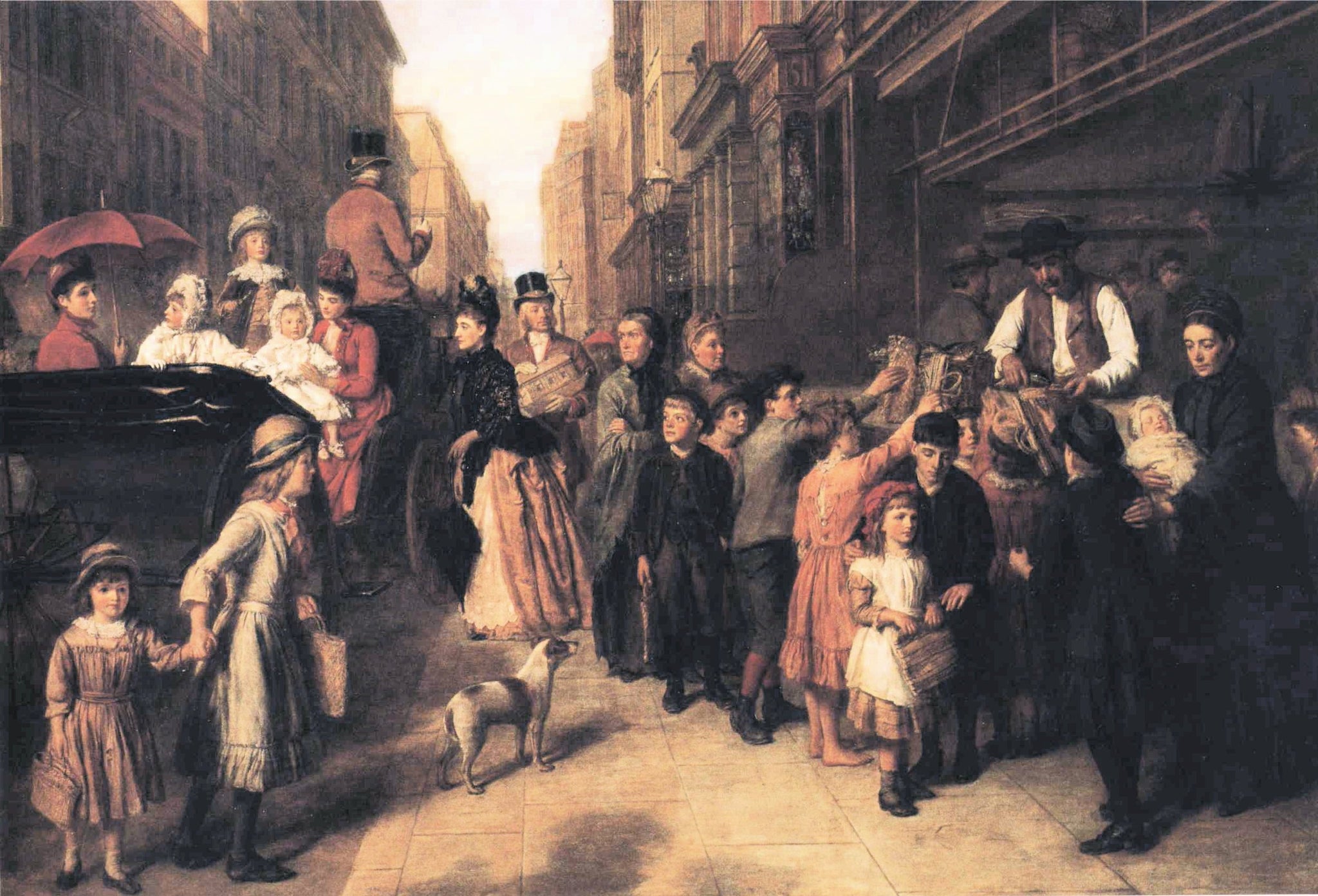 Pauvreté et richesse - William Powell Frith image 1 copie de tableau peinte à la main