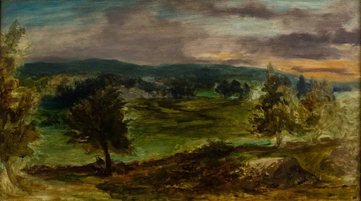 Paysage à Champrosay - Eugène Delacroix image 1 copie de tableau peinte à la main