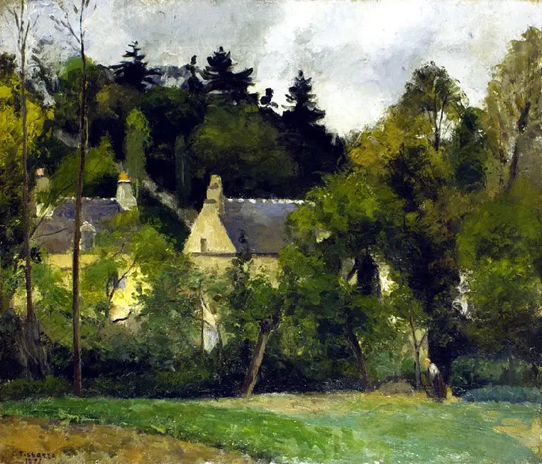 Paysage à l'Hermitage, Pontoise - Camille Pissarro image 1 copie de tableau peinte à la main