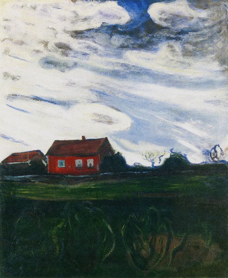 Paysage à la maison rouge - Edvard Munch