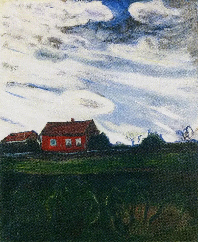 Paysage à la maison rouge - Edvard Munch