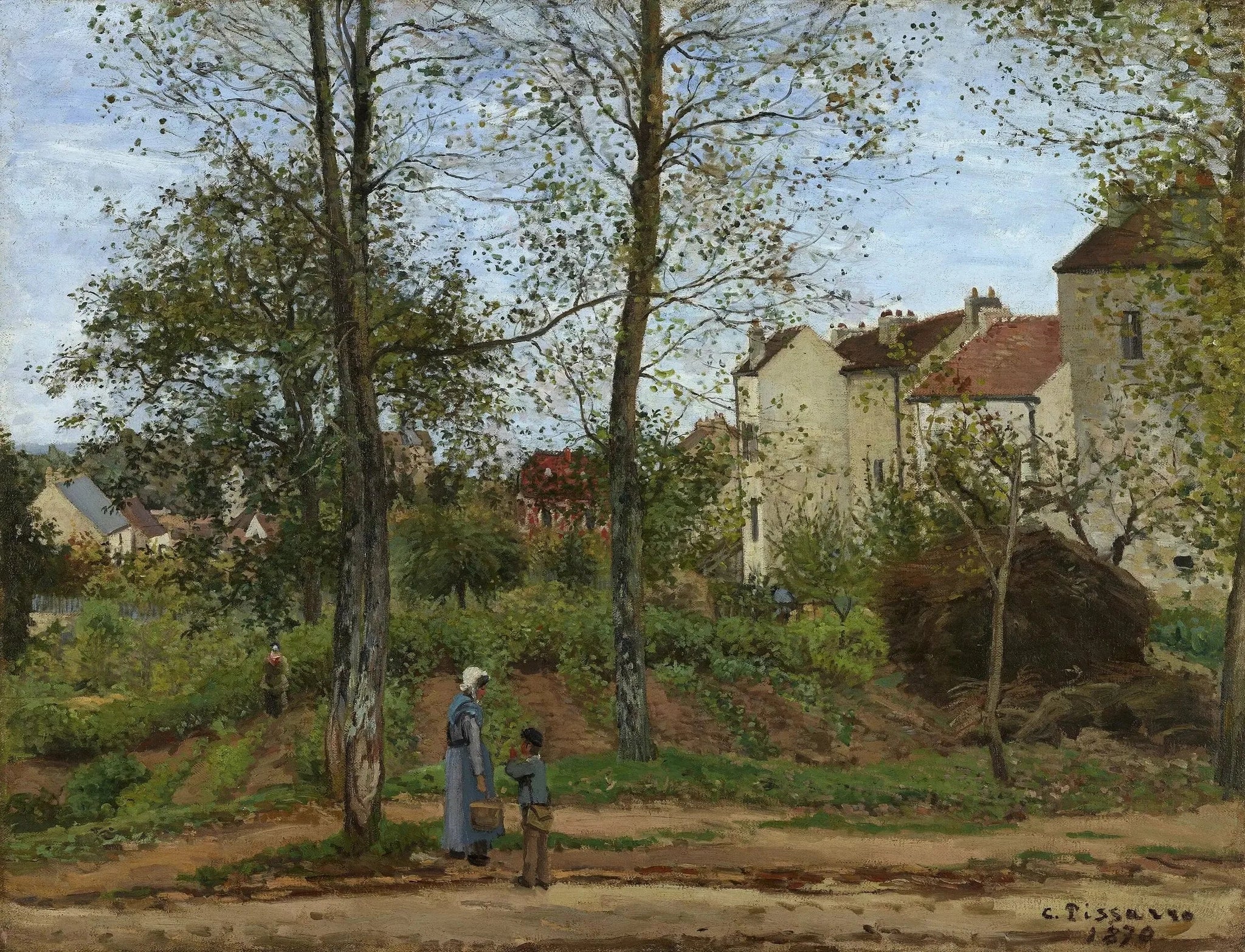 Paysage à Louveciennes, automne - Camille Pissarro image 1 copie de tableau peinte à la main