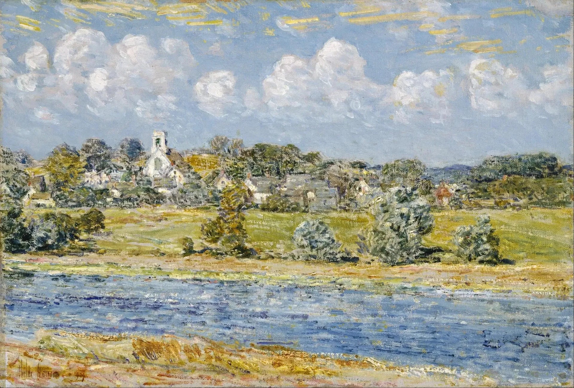 Paysage à Newfields, New Hampshire - Childe Hassam image 1 reproduction de peinture à l’huile