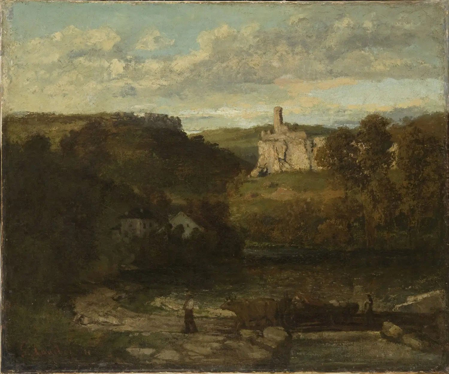 Paysage à Ornans - Gustave Courbet image 1 reproduction artisanale de tableau