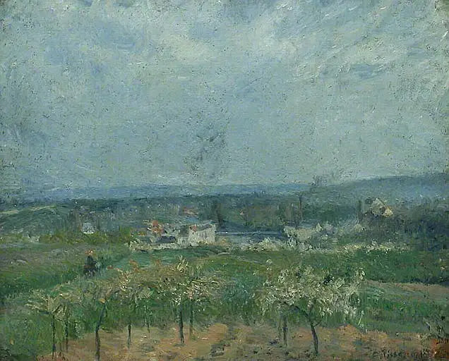 Paysage à Pontoise - Camille Pissarro image 1 reproduction artisanale de tableau