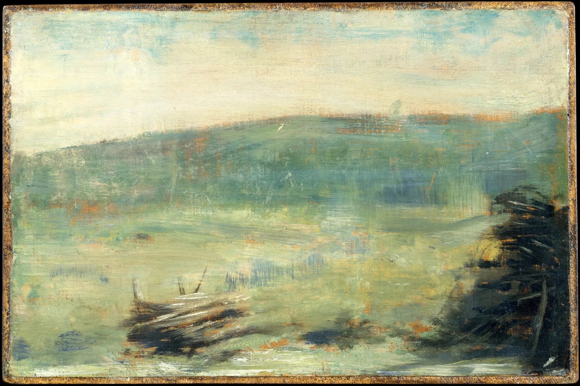Paysage à Saint-Ouen - Georges Seurat image 1 tableau peint à l’huile sur toile