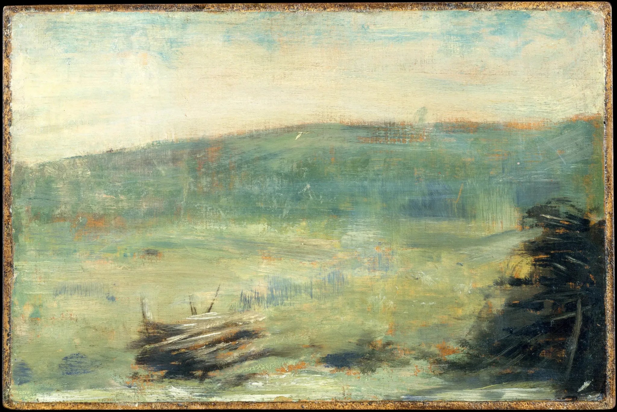 Paysage à Saint-Ouen - Georges Seurat image 1 tableau peint à l’huile sur toile