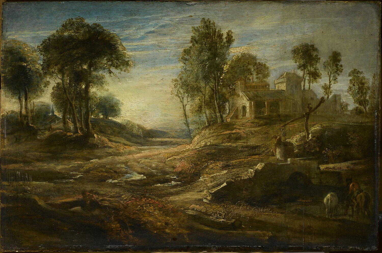 Paysage à l'abreuvoir. Effet de soleil couchant - Peter Paul Rubens