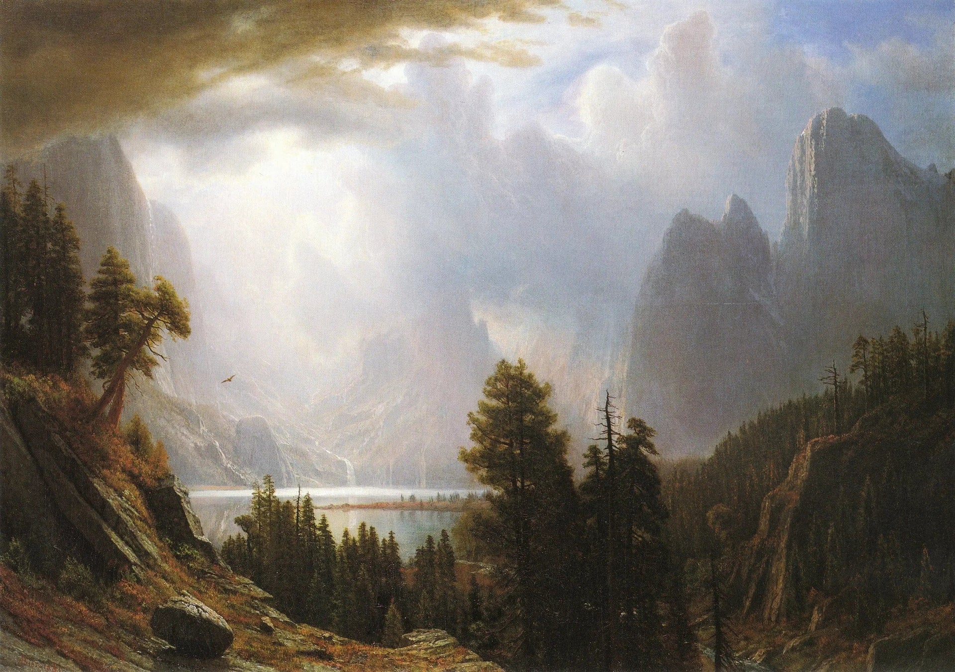 Paysage - Albert Bierstadt image 1 reproduction artisanale de tableau
