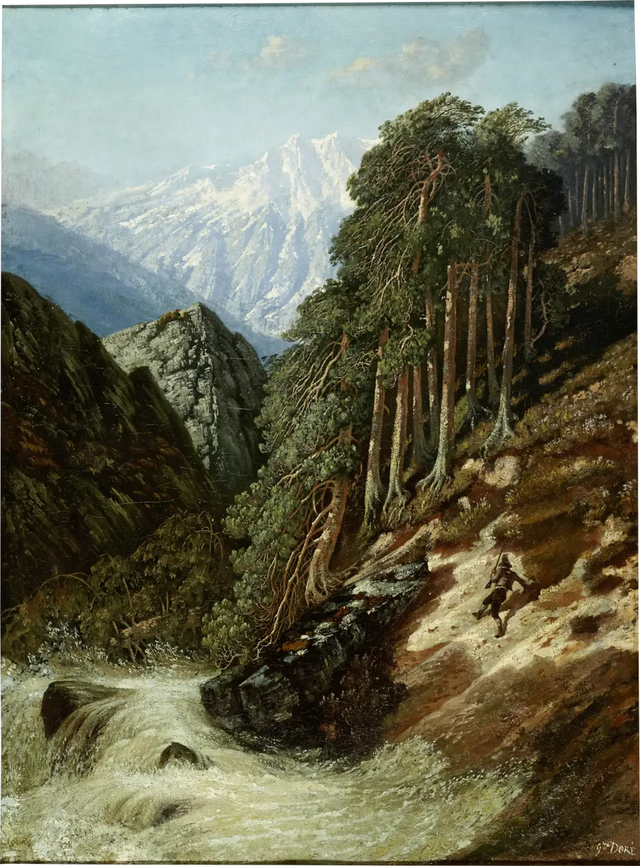 Paysage alpin avec Beck - Gustave Doré