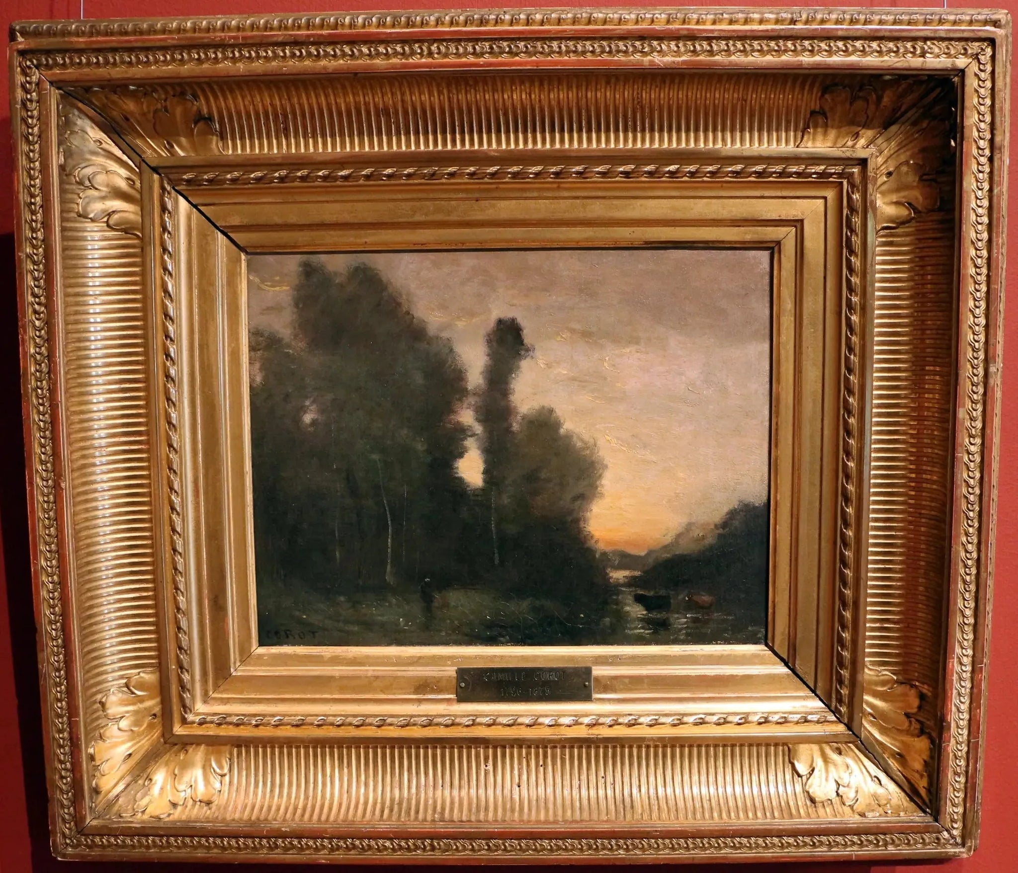 Paysage, ambiance du soir - Jean-Baptiste Camille Corot image 1 reproduction artisanale de tableau