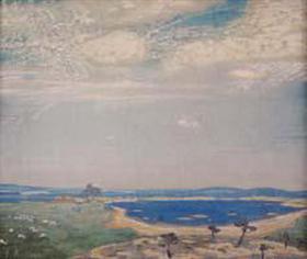 paysage ancien - Nicolas Roerich image 1 tableau peint à l’huile sur toile