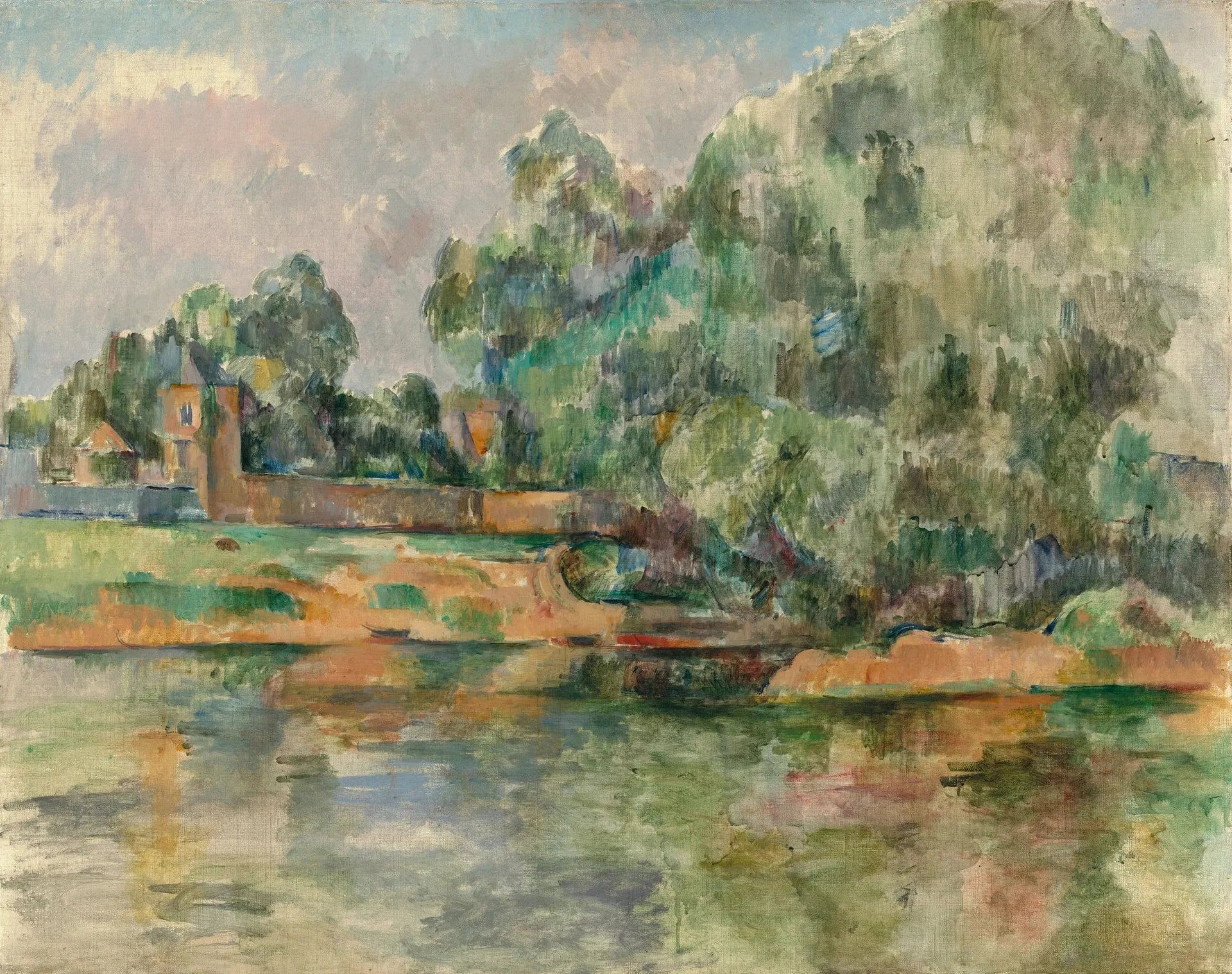 Paysage au bord de l'eau - Paul Cézanne image 1 reproduction de peinture à l’huile