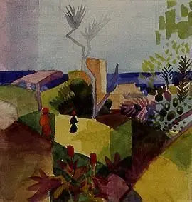 Paysage au bord de la mer - August Macke image 1 reproduction de peinture à l’huile