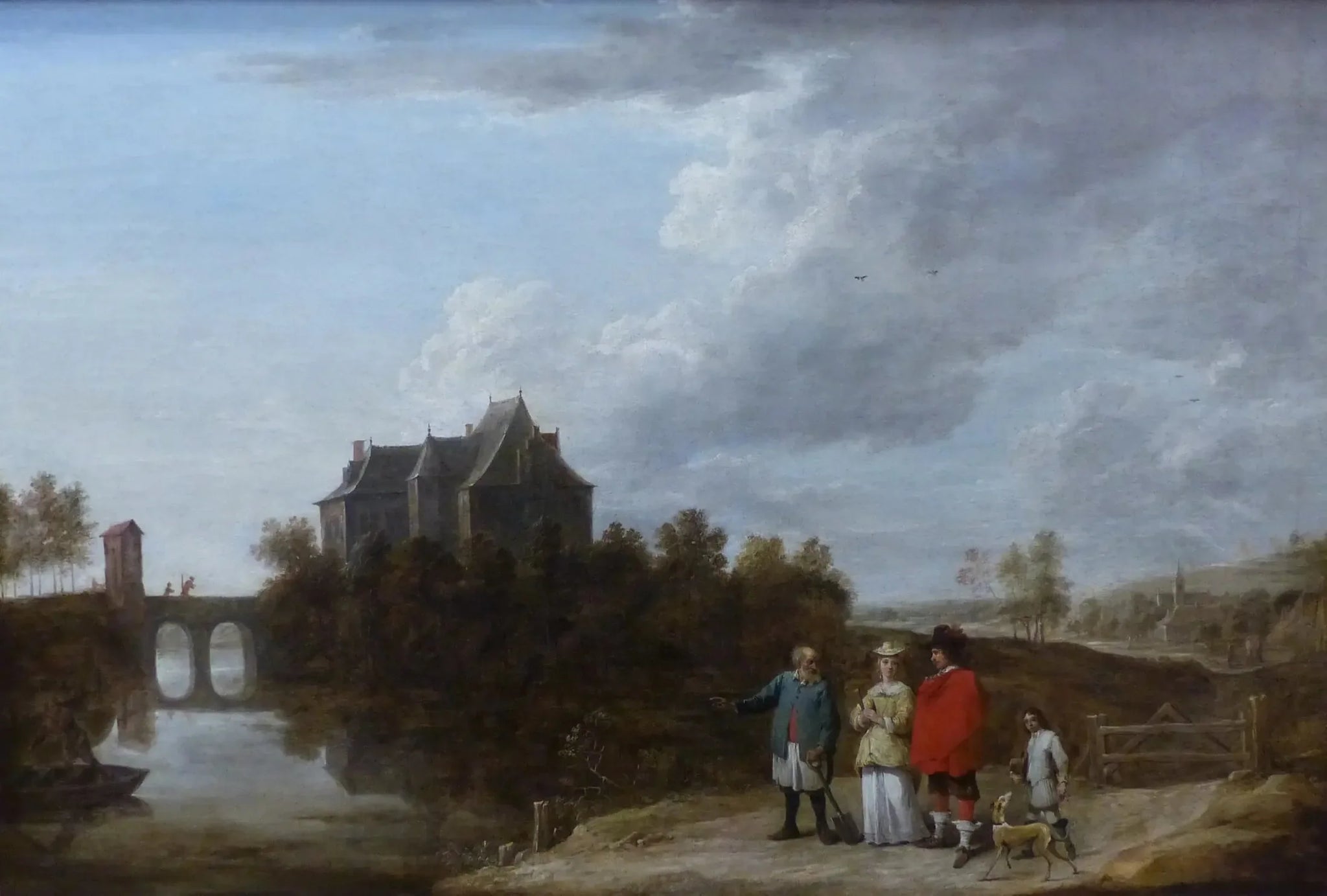 Paysage au château - David Teniers le Jeune image 1 tableau peint à l’huile sur toile