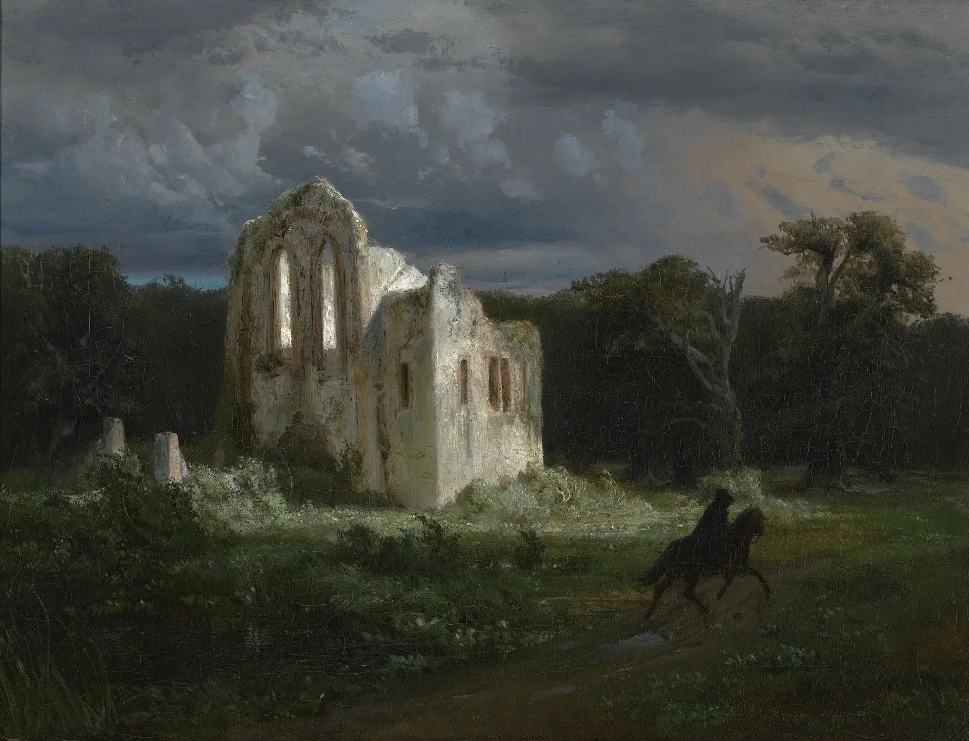 Paysage au clair de Lune - Arnold Böcklin image 1 copie de tableau peinte à la main