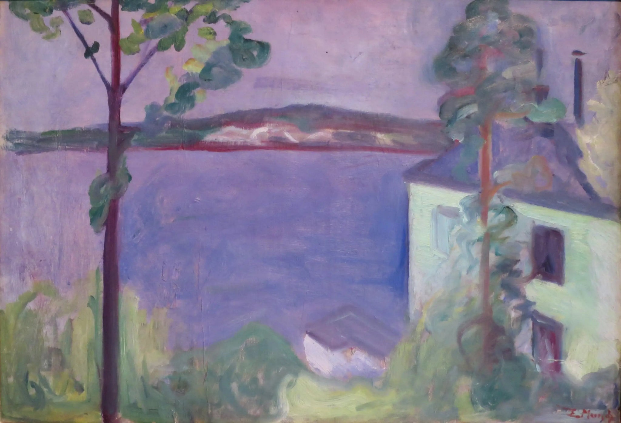 Paysage au clair de lune - Edvard Munch image 1 copie peinte à la main à l’huile