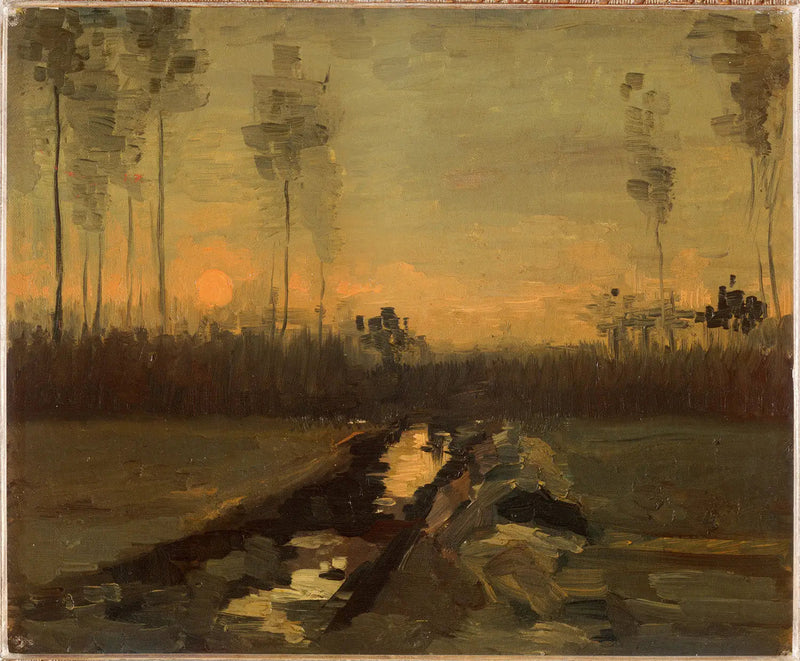 Paysage au coucher du soleil - Vincent van Gogh