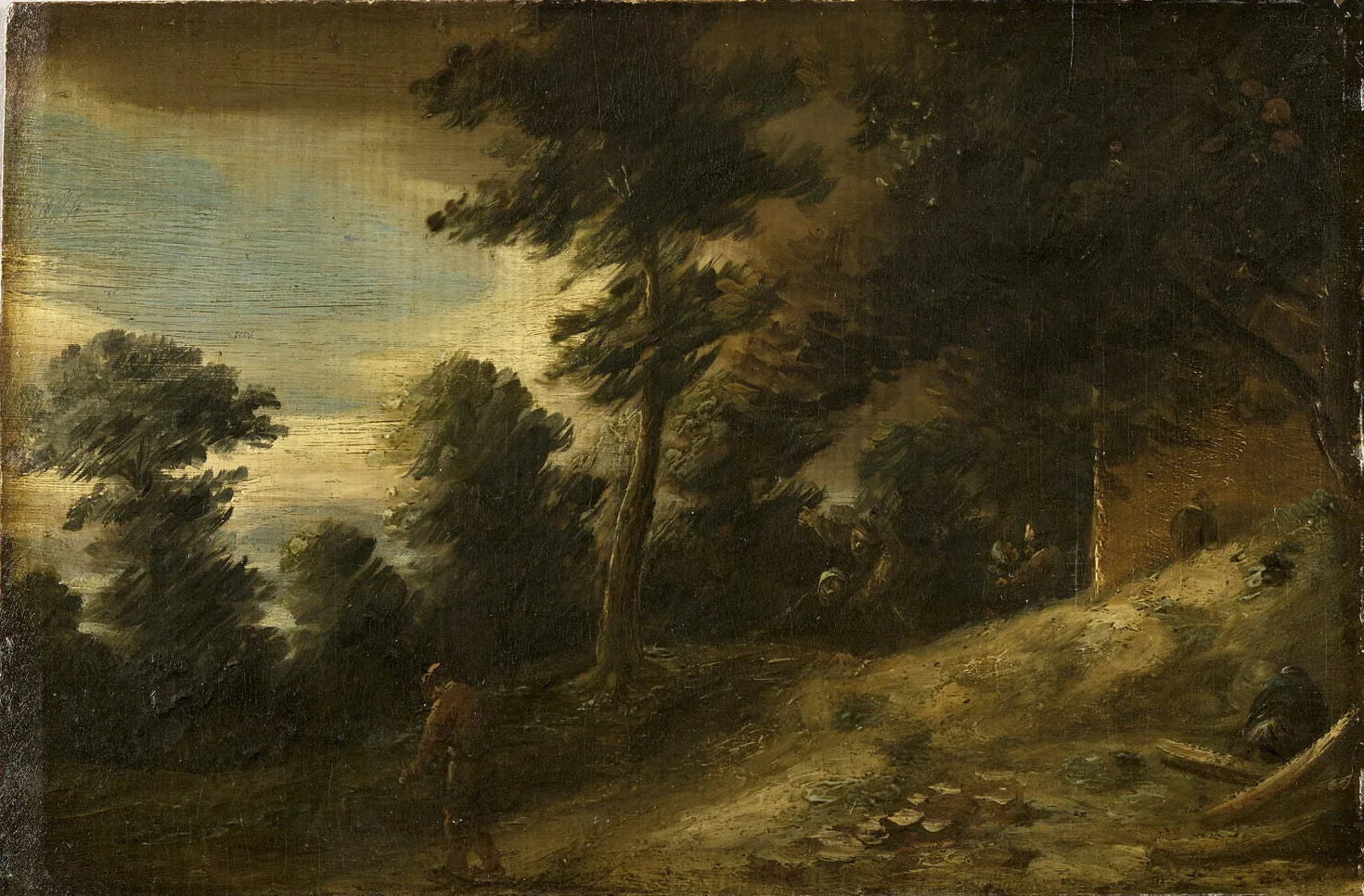 Paysage au crépuscule - Adriaen Brouwer image 1 reproduction artisanale de tableau