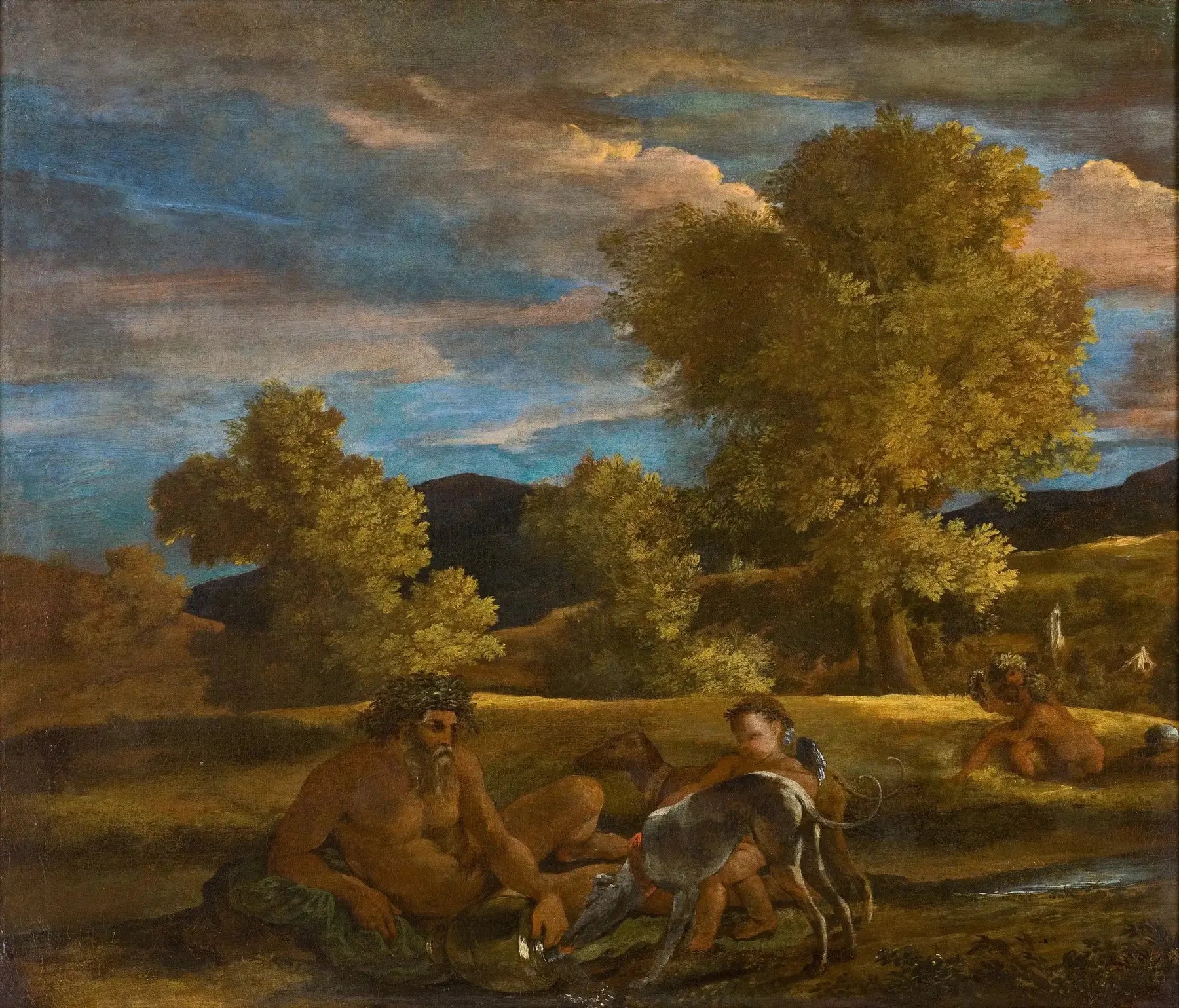 Paysage au dieu fleuve. Paysage de Grottaferrata (Vénus et Adonis) - Nicolas Poussin image 1 reproduction réalisée par Alpha Reproduction