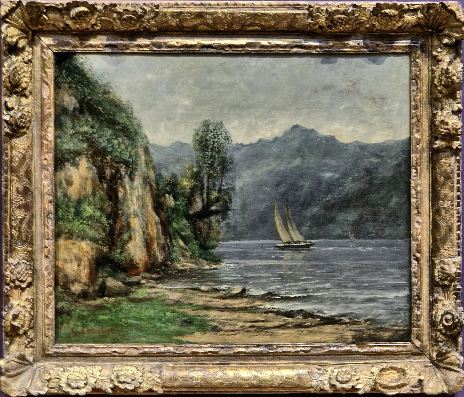 Paysage au lac - Gustave Courbet image 1 copie de tableau peinte à la main