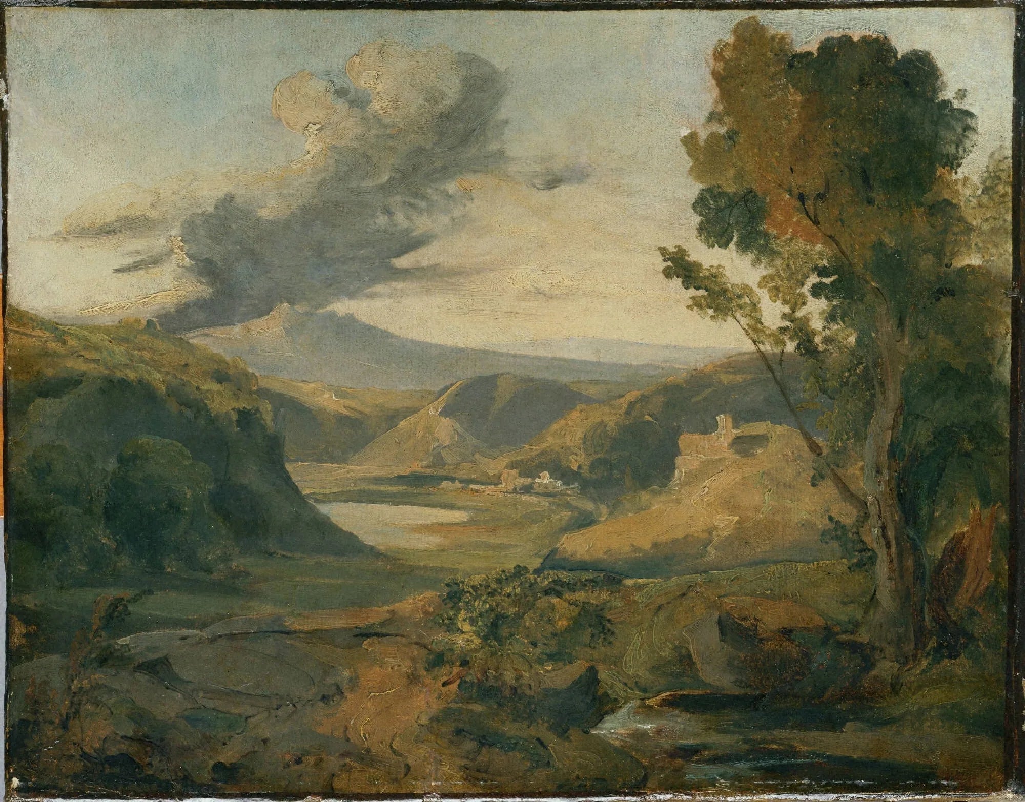 Paysage (Auvergne ?) - Théodore Rousseau image 1 copie de tableau peinte à la main