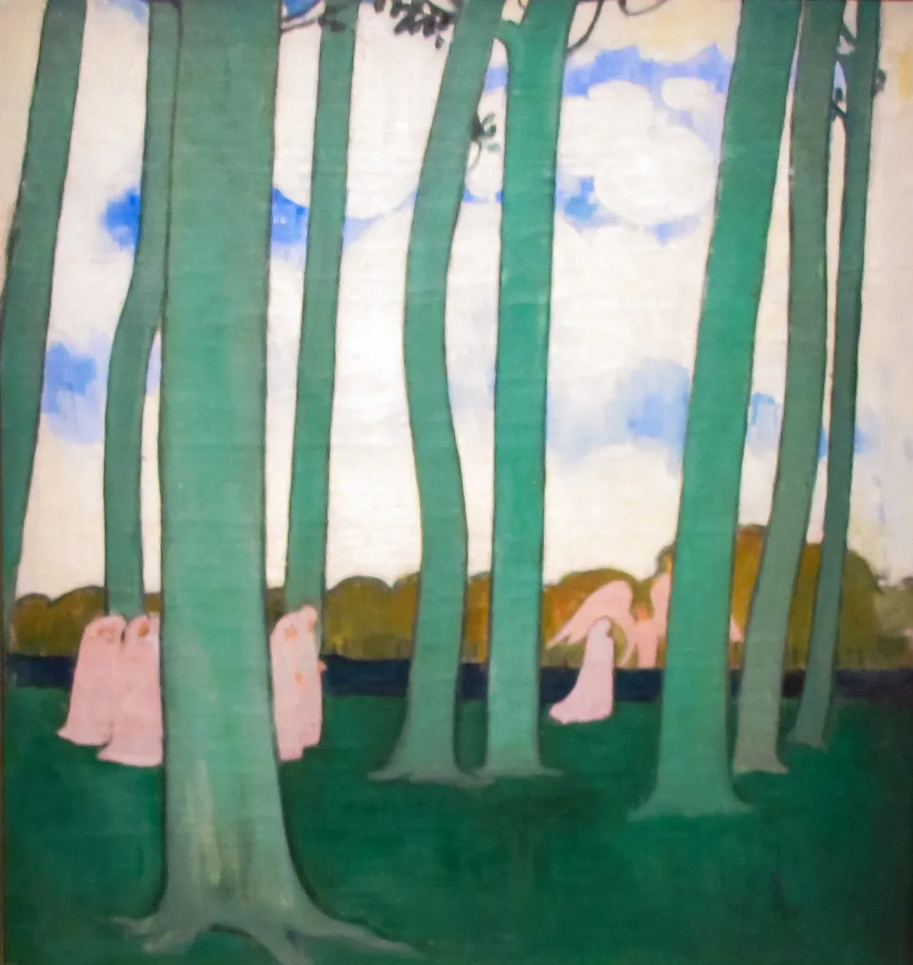 Paysage aux arbres verts - Maurice Denis image 1 copie peinte à la main à l’huile