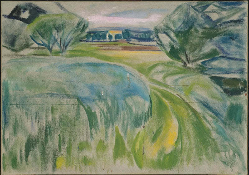 Paysage aux champs verts - Edvard Munch
