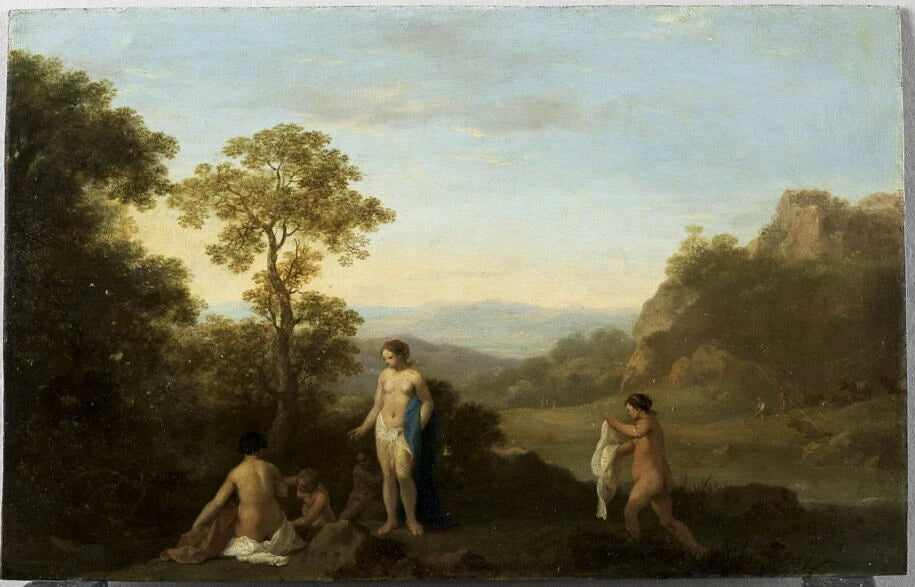 Paysage aux cinq baigneuses - Cornelis van Poelenburgh