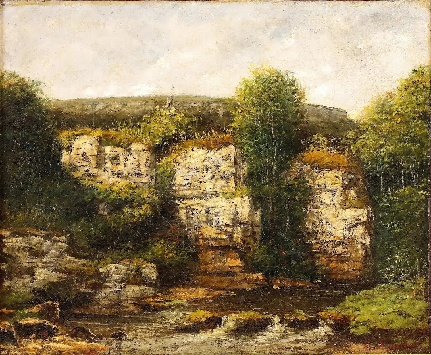 Paysage aux environs d'Ornans - Gustave Courbet image 1 reproduction de peinture à l’huile