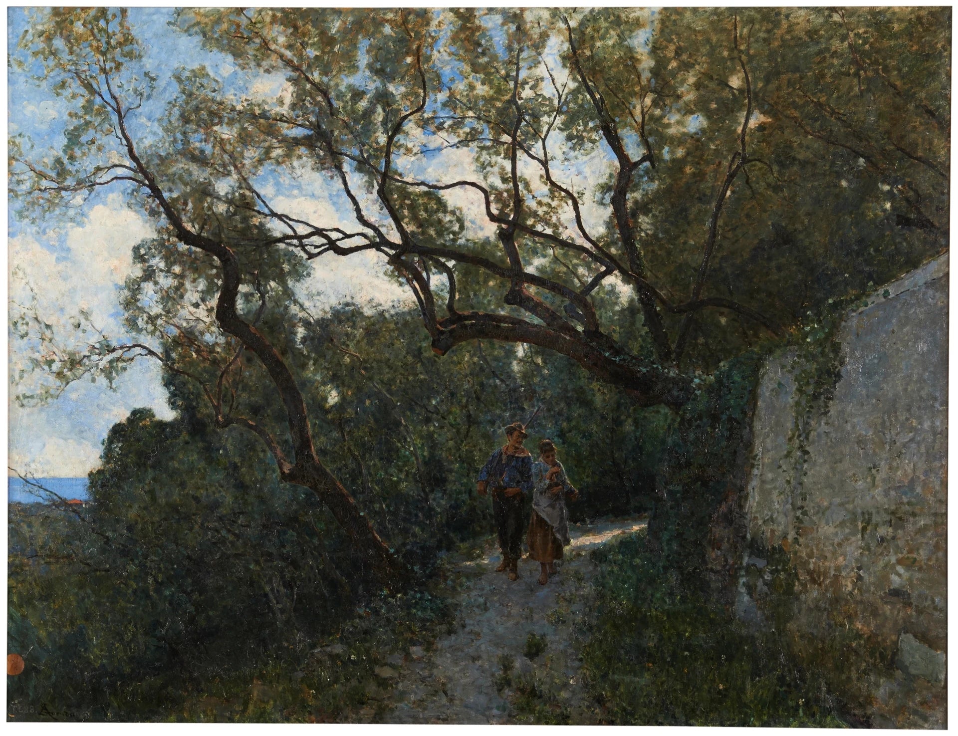 Paysage aux environs de Gênes ou En forêt - Serafin de Avendano
