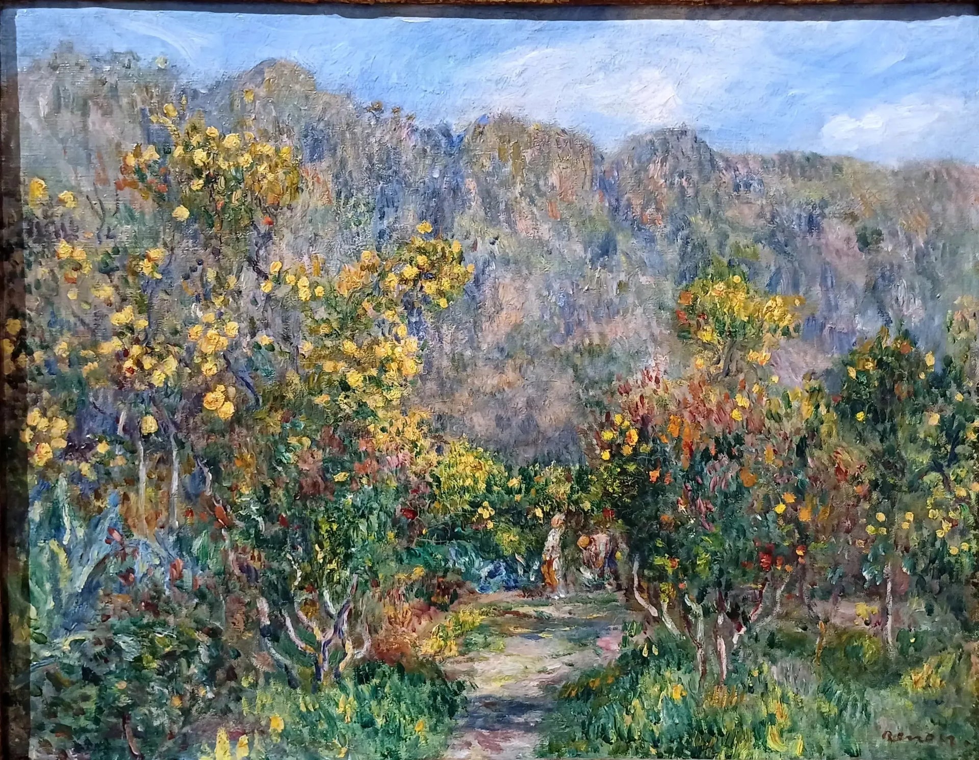 Paysage aux mimosas - Pierre-Auguste Renoir image 1 copie peinte à la main à l’huile