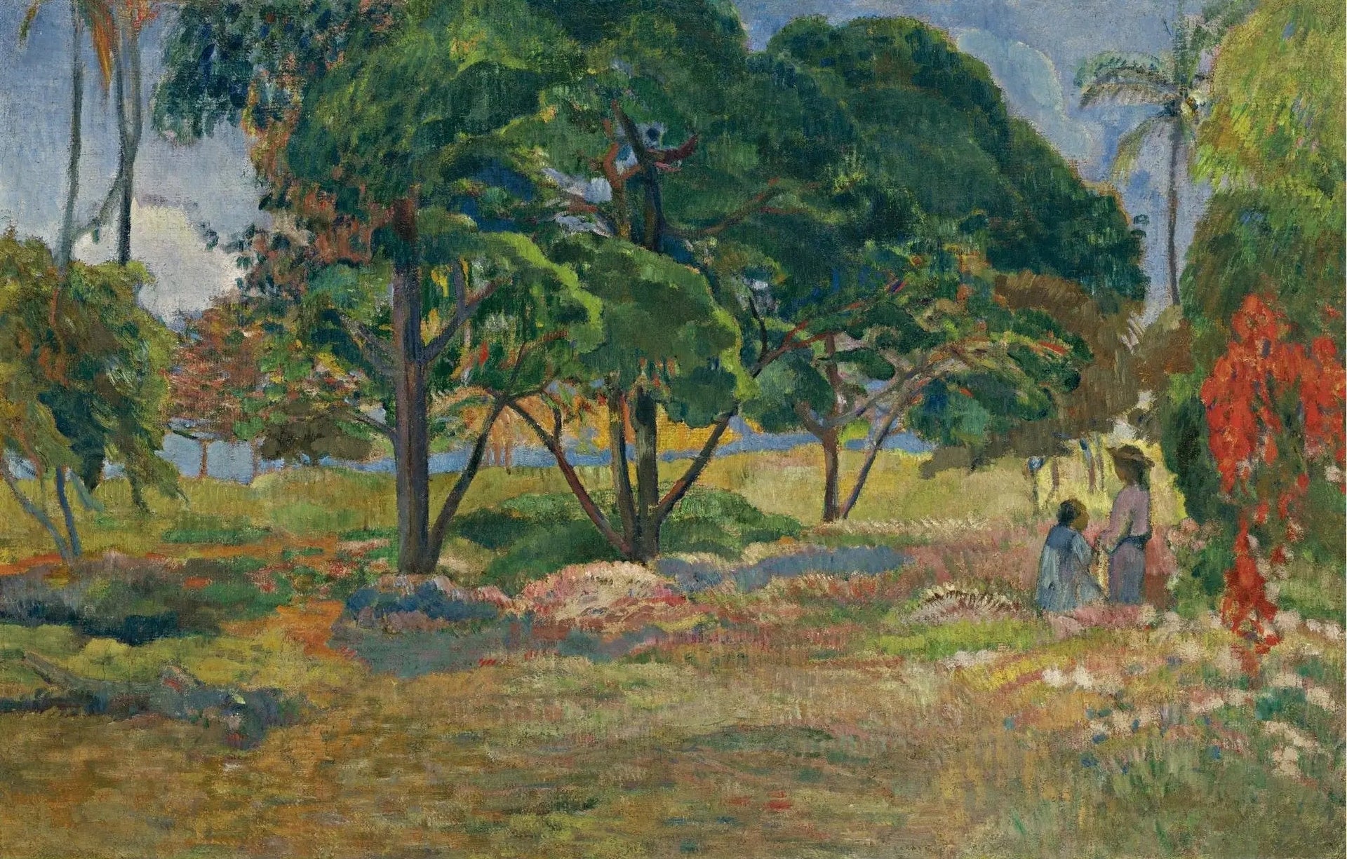 Paysage aux trois arbres - Paul Gauguin image 1 reproduction artisanale de tableau