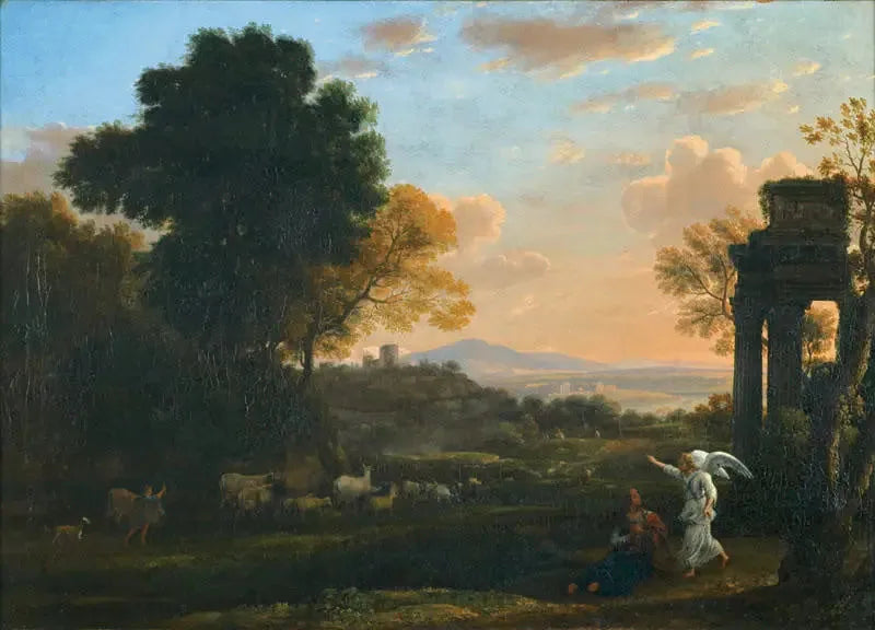 Paysage avec Agar et l'Ange - Claude Lorrain image 1 tableau peint à l’huile sur toile