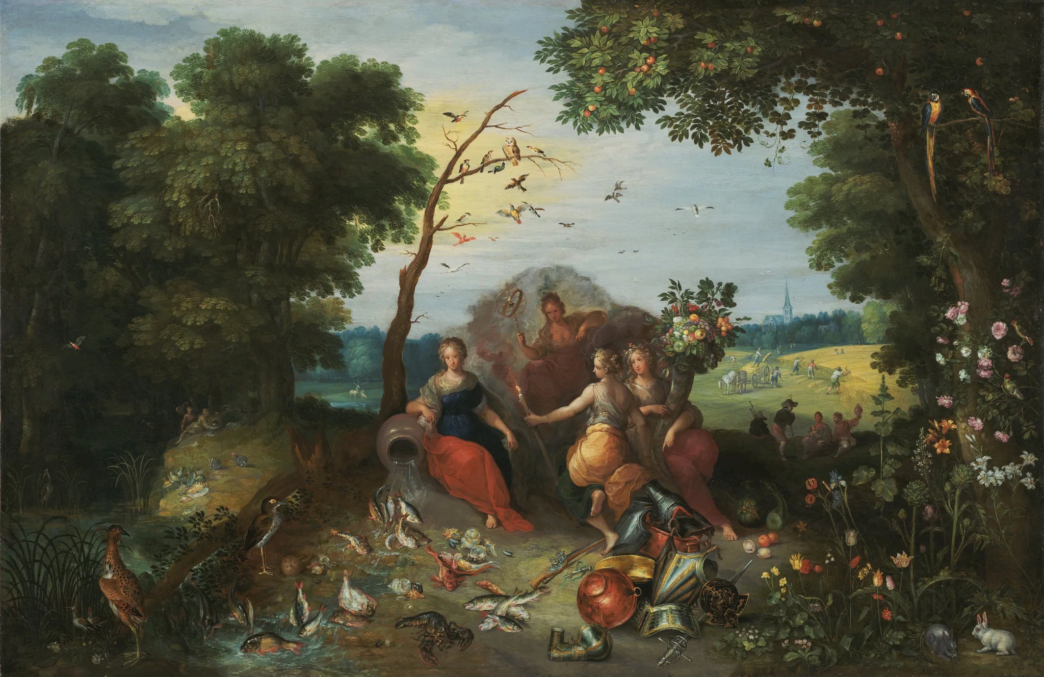 Paysage avec allégories des quatre éléments - Jan Brueghel le Jeune image 1 reproduction d’œuvre d’art à l’huile