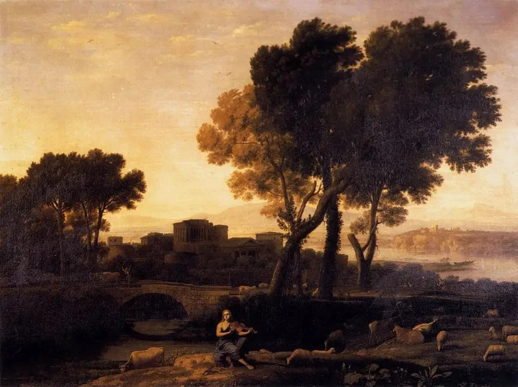 Paysage avec Apollon gardant les troupeaux d’Admète et Mercure les lui volant - Claude Lorrain image 1 reproduction réalisée par Alpha Reproduction