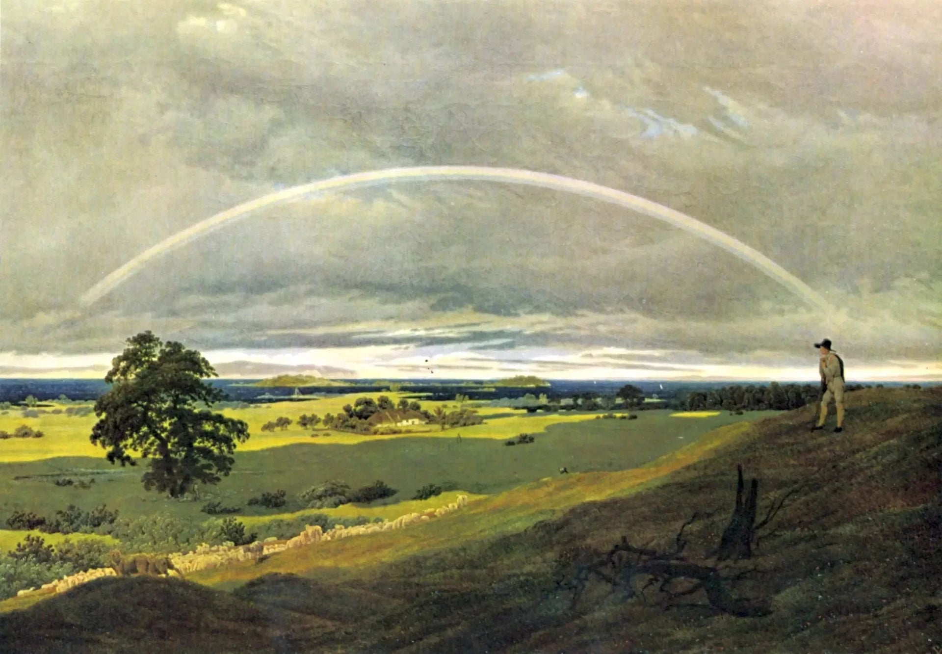 Paysage avec arc-en-ciel - Caspar David Friedrich image 1 copie peinte à la main à l’huile