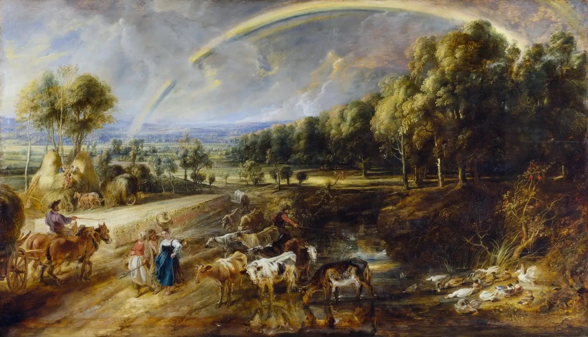 Paysage avec arc en ciel - Peter Paul Rubens image 1 reproduction artisanale de tableau