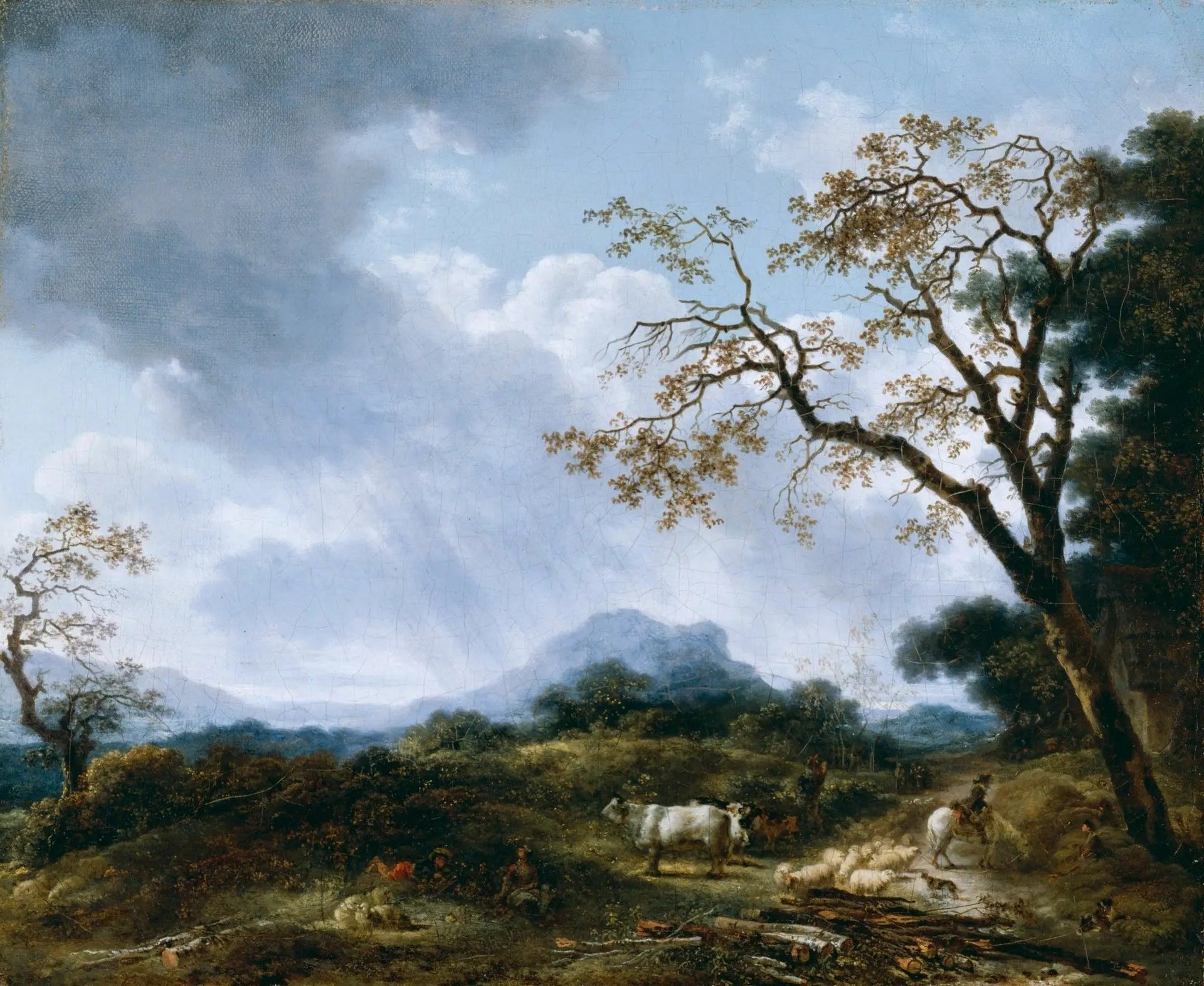 Paysage avec averse passagère - Jean-Honoré Fragonard image 1 reproduction artisanale de tableau