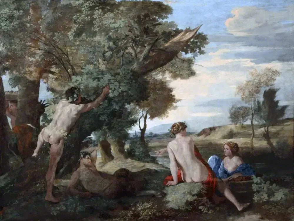 Paysage avec Bacchus et Cérès - Nicolas Poussin image 1 reproduction de peinture à l’huile